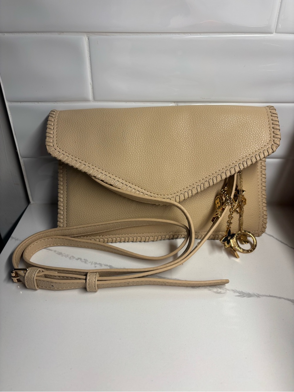 Nude Crossbody Clutch